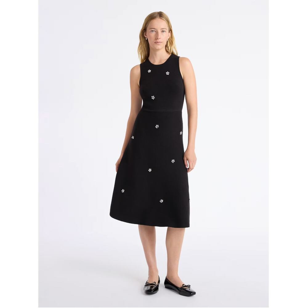 NWT Free Assembly Beaded Sleeveless Sweater Dress in Black, size S
